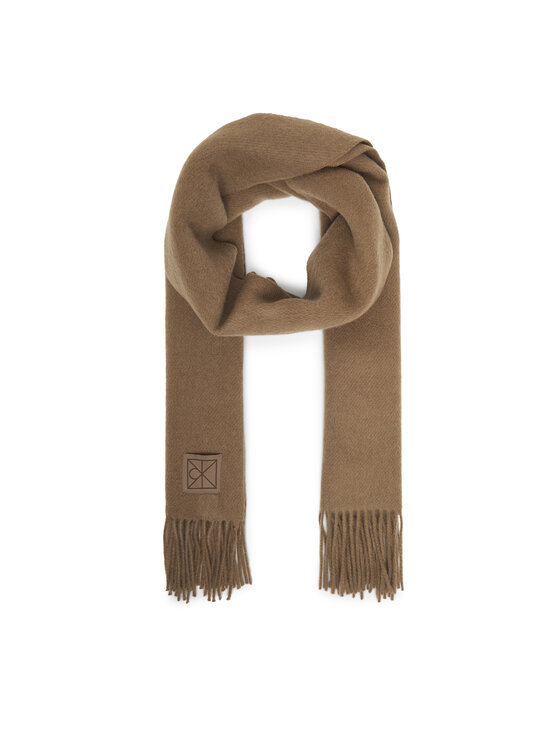 Calvin Klein Зимен шал Emblem LV04D8060G Бежов цвят на ниска цена