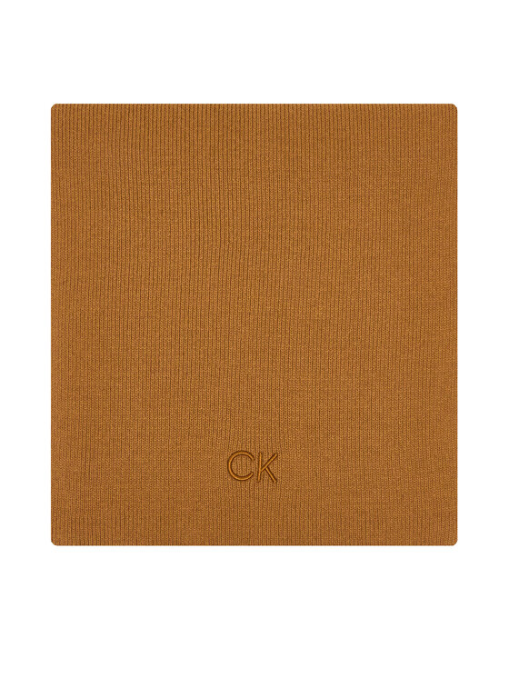 Calvin Klein Зимен шал Embroidery Fine K60K612601 Кафяв цвят на ниска цена