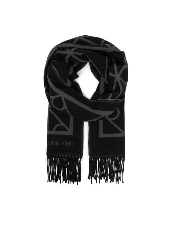 Calvin Klein Зимен шал LV04D8061 Сив цвят на ниска цена