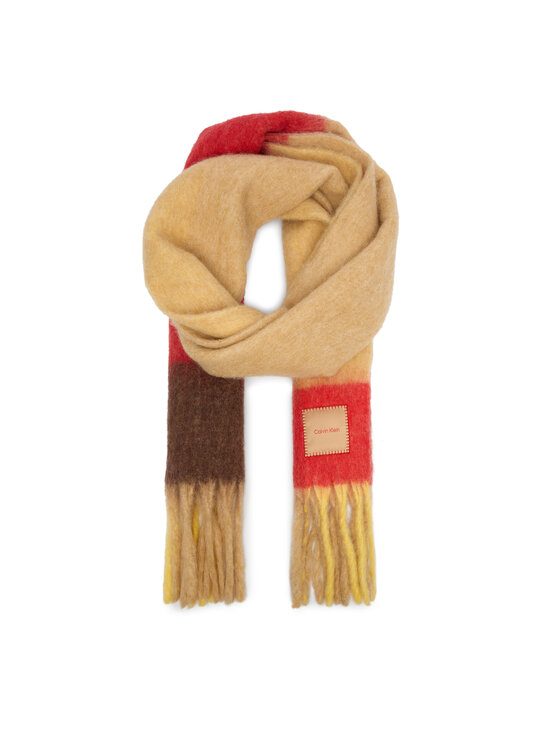 Calvin Klein Зимен шал Patch Brushed LV04D8070G Бежов цвят на ниска цена