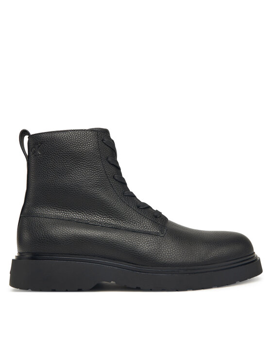 Calvin Klein Зимни обувки Combat Ess Lace Up Zip Boot Lth YM0YM01373 Черен цвят на ниска цена