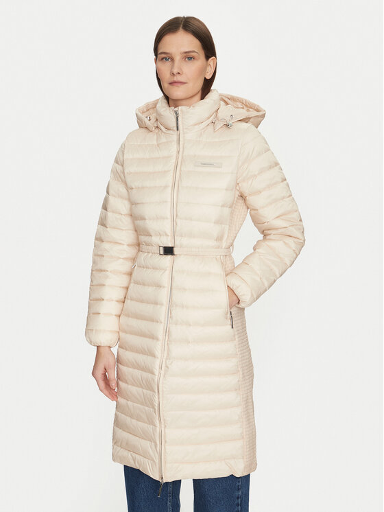 Calvin Klein Зимно яке K20K207732 Бежов Slim Fit цвят на ниска цена