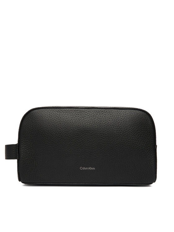 Calvin Klein Несесер Foil Emboss Dopp Kit LV04D1031G Черен цвят на ниска цена