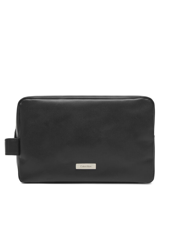 Calvin Klein Несесер Plaque Dopp Kit LV04D1132G Черен цвят на ниска цена