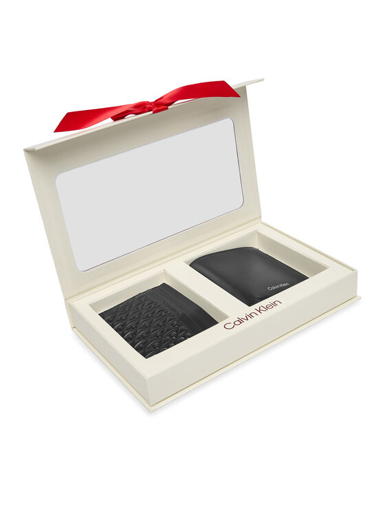Calvin Klein Подаръчен сет Bifold/Cardcase LV14D0006G Черен цвят на ниска цена