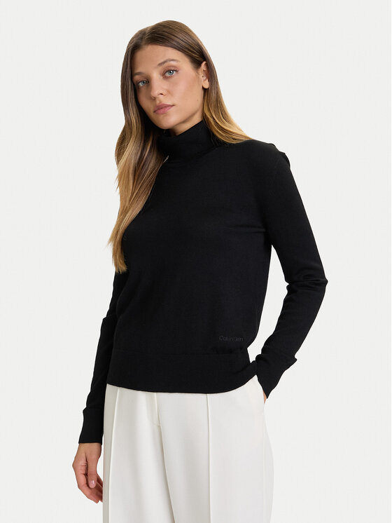 Calvin Klein Поло LV044D371G Черен Regular Fit цвят на ниска цена