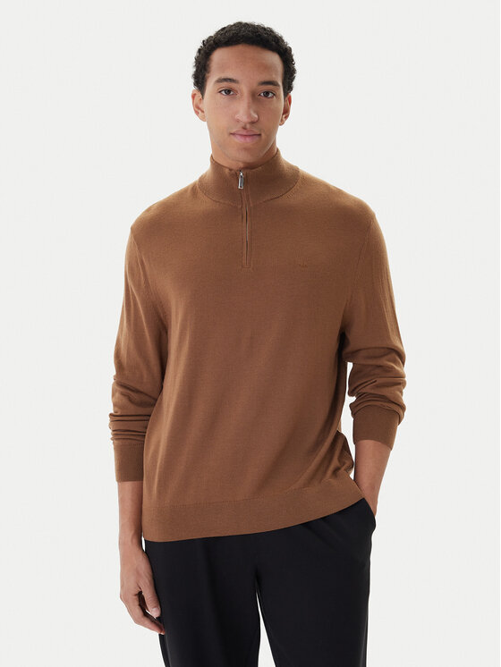 Calvin Klein Поло LV04LD318G Кафяв Regular Fit цвят на ниска цена