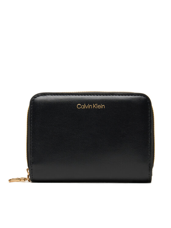 Calvin Klein Портфейл Ck Medium Flap Zip Around LV04F1075G Черен цвят на ниска цена