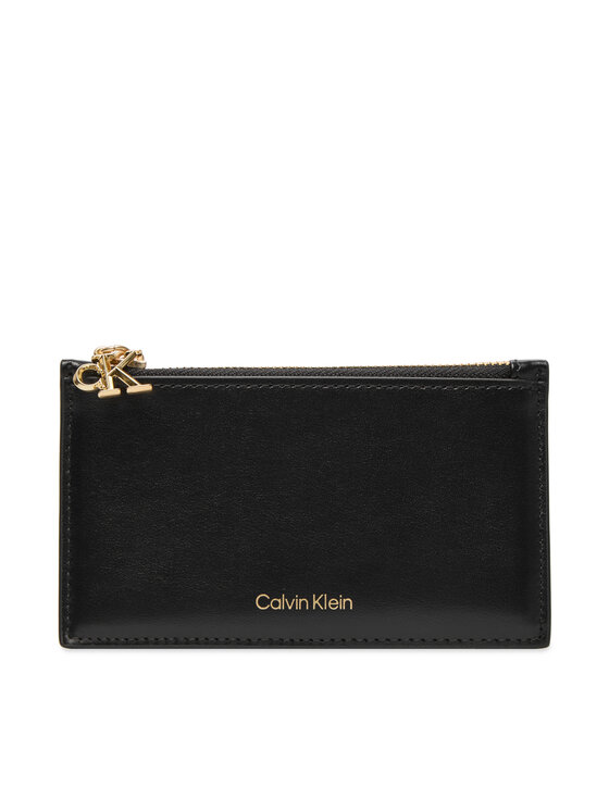 Calvin Klein Портфейл Ck Zip Cardcase 6Cc LV04F1076G Черен цвят на ниска цена