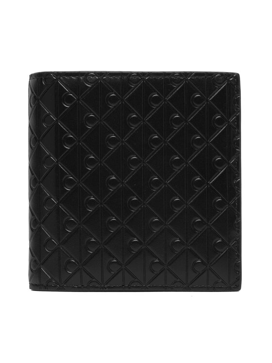 Calvin Klein Портфейл Embossed Emblem Trifold LV04D1145G Черен цвят на ниска цена