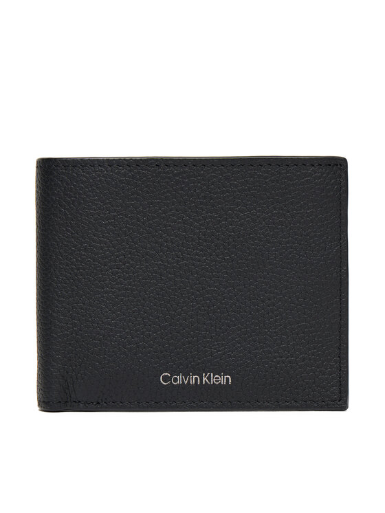 Calvin Klein Портфейл Foil Emboss Ew Bill Fold LV04D1062G Черен цвят на ниска цена