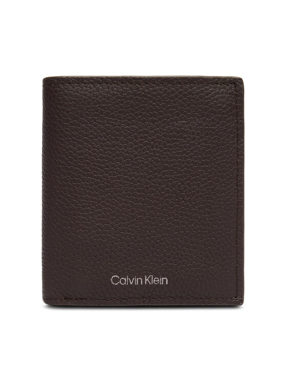 Calvin Klein Портфейл Foil Emboss Slim Trifold W Card LV04D1063G Кафяв цвят на ниска цена