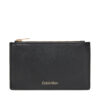 Calvin Klein Портфейл Foil Logo Top Zip Cardcase LV04F1090G Черен цвят на ниска цена