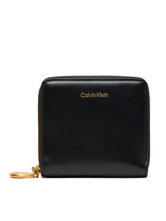 Calvin Klein Портфейл Hardware Square Zip Around LV04F1044G Черен цвят на ниска цена