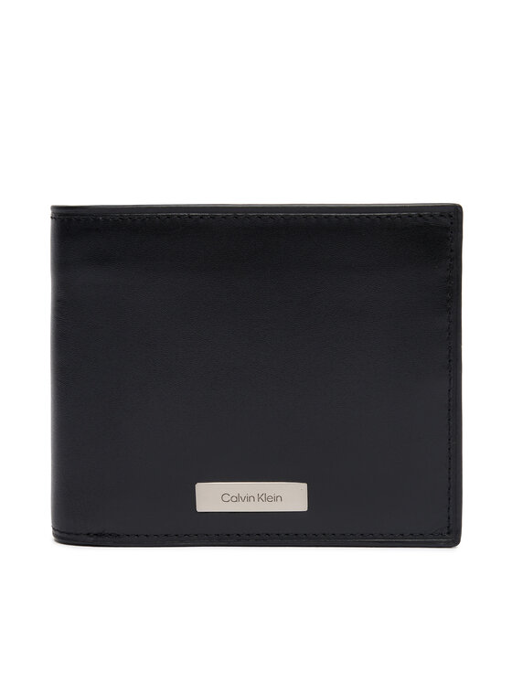 Calvin Klein Портфейл Plaque Ew Billfold LV04D1066G Черен цвят на ниска цена