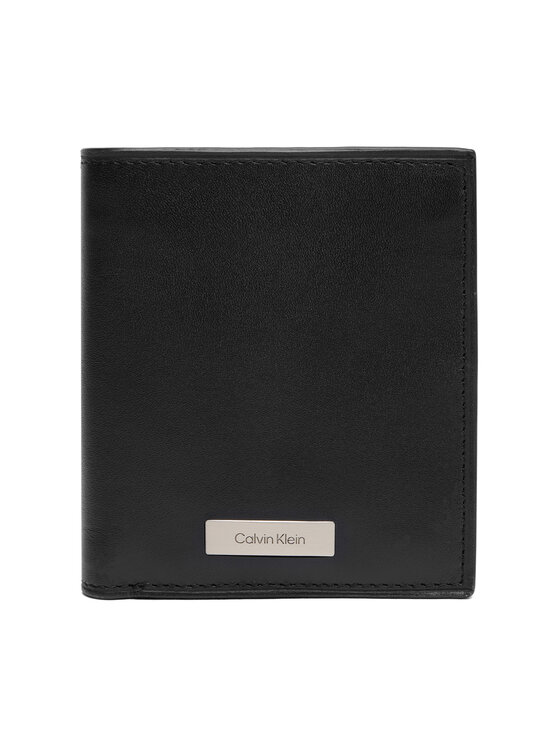 Calvin Klein Портфейл Plaque N/S Slim Billfold LV04D1069G Черен цвят на ниска цена