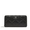 Calvin Klein Портфейл Quilted Long Zip Around LV04F1122G Черен цвят на ниска цена