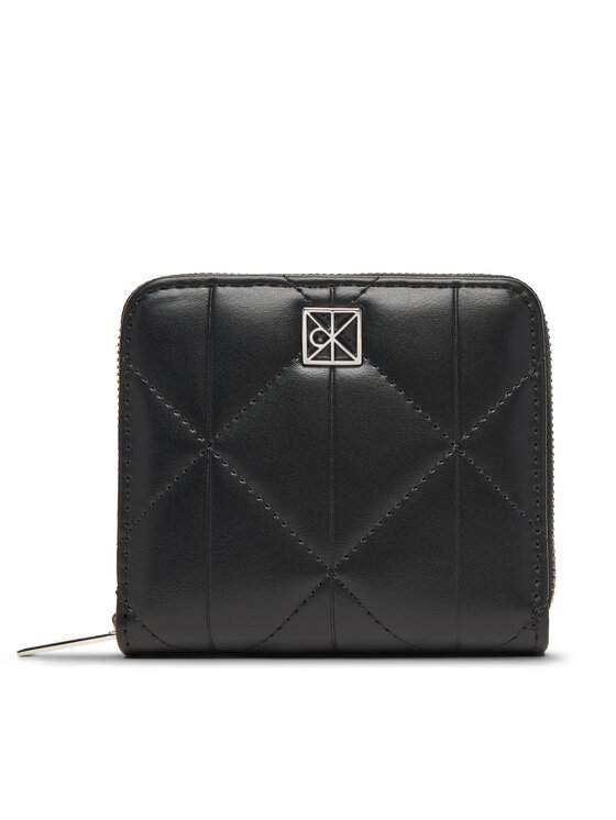 Calvin Klein Портфейл Quilted Square Zip Around LV04F1121G Черен цвят на ниска цена