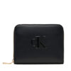 Calvin Klein Портфейл Raised Ck Medium Zip LV04F1026G Черен цвят на ниска цена