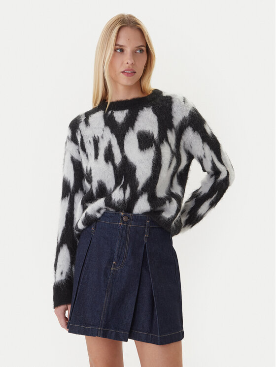 Calvin Klein Пуловер Brushed Hairy LV044D343G Черен Regular Fit цвят на ниска цена