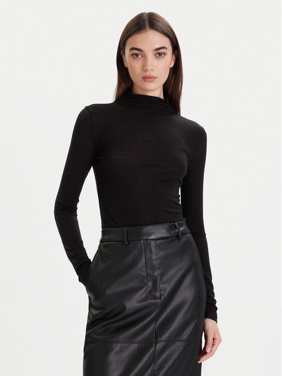 Calvin Klein Пуловер LV044D239G Черен Slim Fit цвят на ниска цена