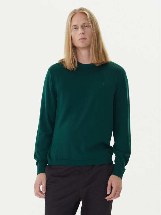 Calvin Klein Пуловер LV04LB305G Зелен Regular Fit цвят на ниска цена