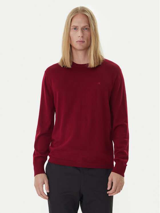 Calvin Klein Пуловер LV04LB305G Червен Regular Fit цвят на ниска цена