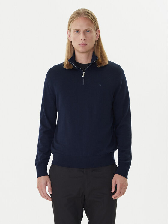 Calvin Klein Пуловер LV04LD318G Тъмносин Regular Fit цвят на ниска цена