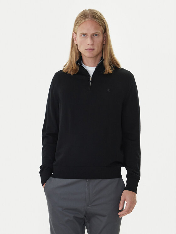 Calvin Klein Пуловер LV04LD318G Черен Regular Fit цвят на ниска цена