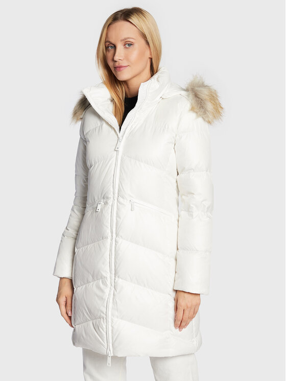 Calvin Klein Пухено яке K20K204953 Бял Regular Fit цвят на ниска цена