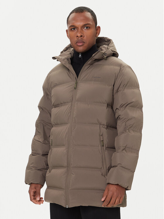 Calvin Klein Пухено яке LV04LD516G Бежов Regular Fit цвят на ниска цена