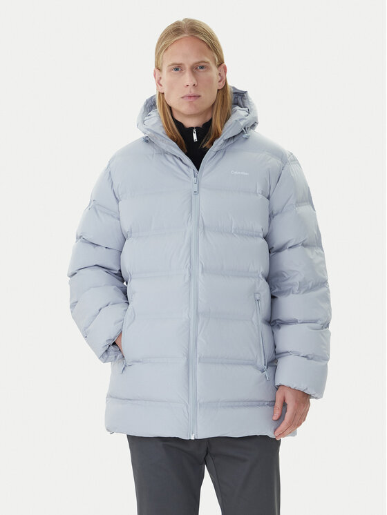 Calvin Klein Пухено яке LV04LD516G Сив Regular Fit цвят на ниска цена