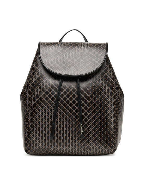 Calvin Klein Раница Emblem Aop Flap Backpack LV04F3271G Черен цвят на ниска цена