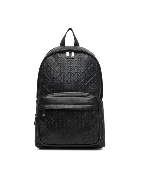 Calvin Klein Раница Emblem Emboss Round Backpack LV04D3202G Черен цвят на ниска цена