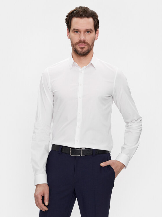 Calvin Klein Риза K10K112743 Бял Extra Slim Fit цвят на ниска цена