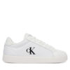 Calvin Klein Сникърси 3 Cupsole Laceup Pu Mg YW0YW01781 Бял цвят на ниска цена