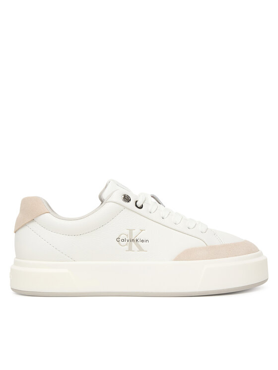 Calvin Klein Сникърси Basket Cupsole Laceup Lth Mix YW0YW02023 Бял цвят на ниска цена