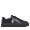 Calvin Klein Сникърси Basket Cupsole Laceup Lth Ml YM0YM01460 Черен цвят на ниска цена