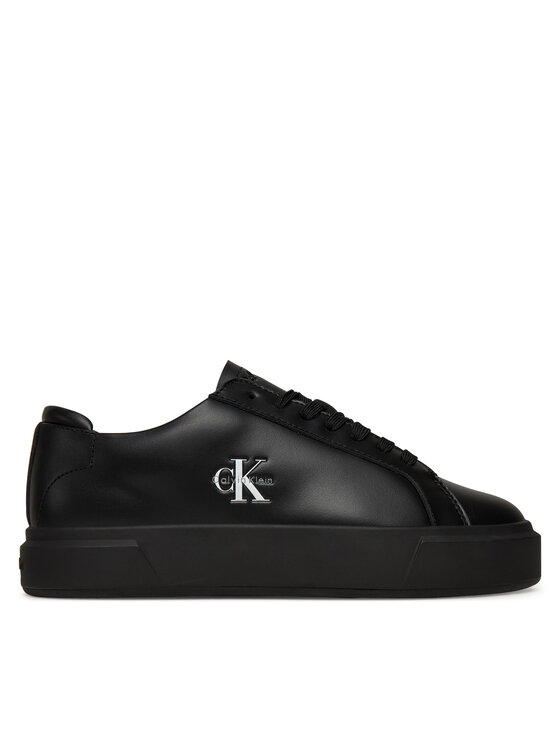 Calvin Klein Сникърси Basket Cupsole Laceup Lth Ml YW0YW01945 Черен цвят на ниска цена