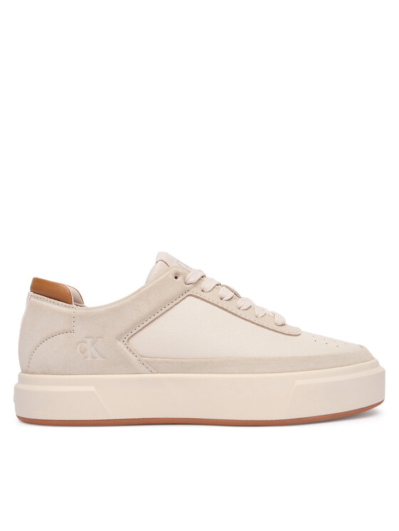 Calvin Klein Сникърси Basket Lace Up Pro Lth Mix Mg YW0YW01987 Бежов цвят на ниска цена