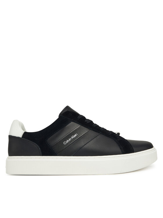 Calvin Klein Сникърси Classic Cupsole Laceup Tape Lth YM0YM01430 Черен цвят на ниска цена