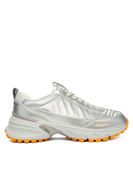 Calvin Klein Сникърси Hike Runner Lace Up Pearl Ny YW0YW02043 Сребрист цвят на ниска цена