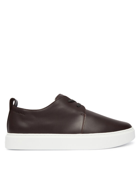 Calvin Klein Сникърси Hybrid Clean Cup Derby Lth HM0HM02011 Бордо цвят на ниска цена