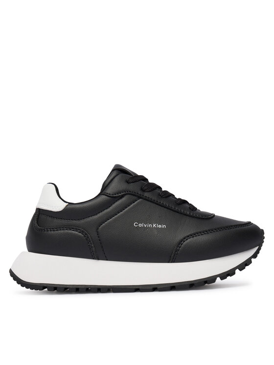 Calvin Klein Сникърси Low Cut Lace-Up Sneaker V3A9-83110-1355 S Черен цвят на ниска цена