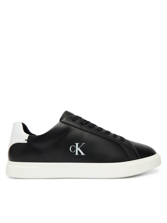 Calvin Klein Сникърси Low Pro Cup Laceup Lth Moire HW0HW02845 Черен цвят на ниска цена