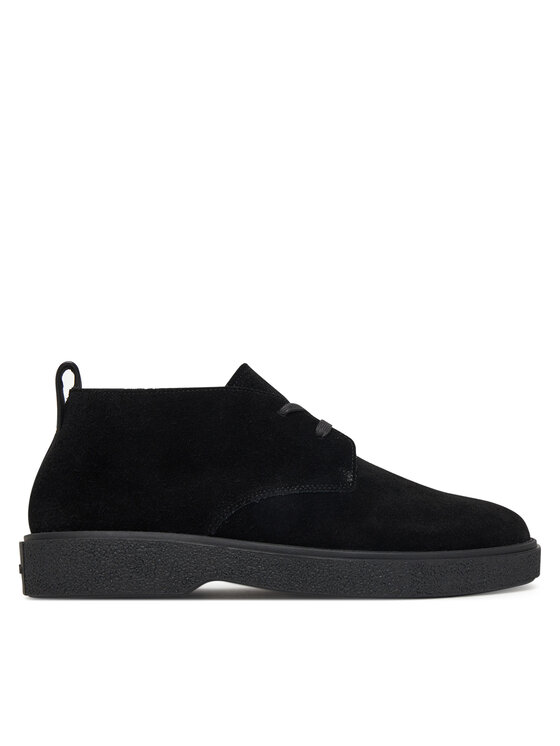 Calvin Klein Сникърси Text Rubber Desert Boot Su HM0HM01978 Черен цвят на ниска цена