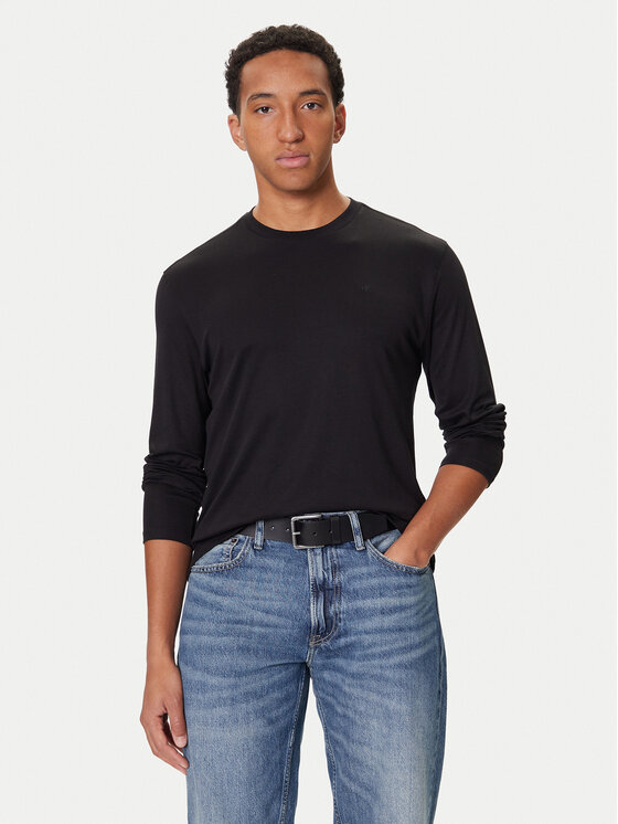 Calvin Klein Тениска с дълъг ръкав LV04LD227G Черен Regular Fit цвят на ниска цена