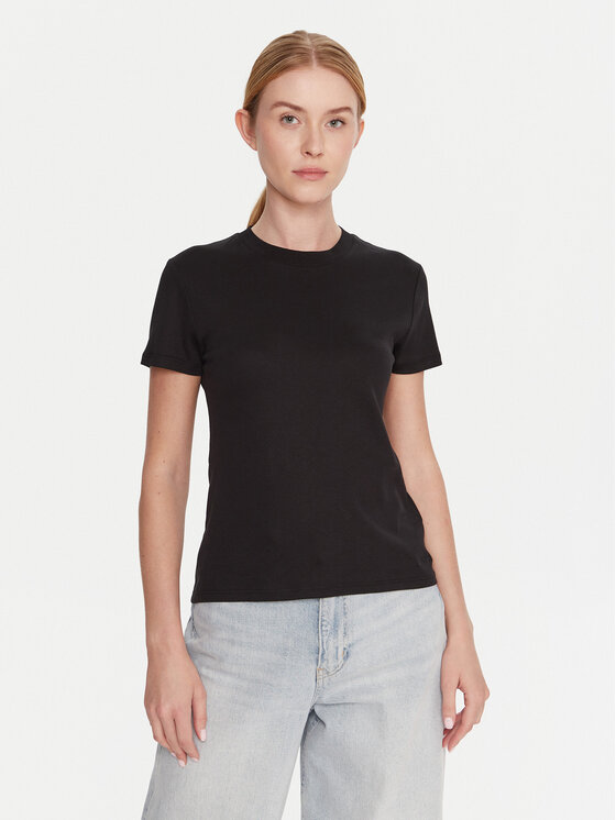 Calvin Klein Тишърт LV044D201G Черен Regular Fit цвят на ниска цена