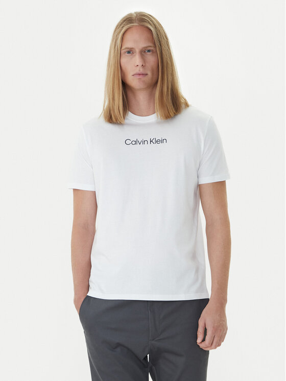 Calvin Klein Тишърт Logo 30s LV04LD230G Бял Relaxed Fit цвят на ниска цена
