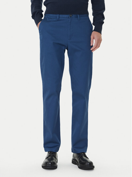 Calvin Klein Чино панталони LV040EM633 Син Slim Fit цвят на ниска цена